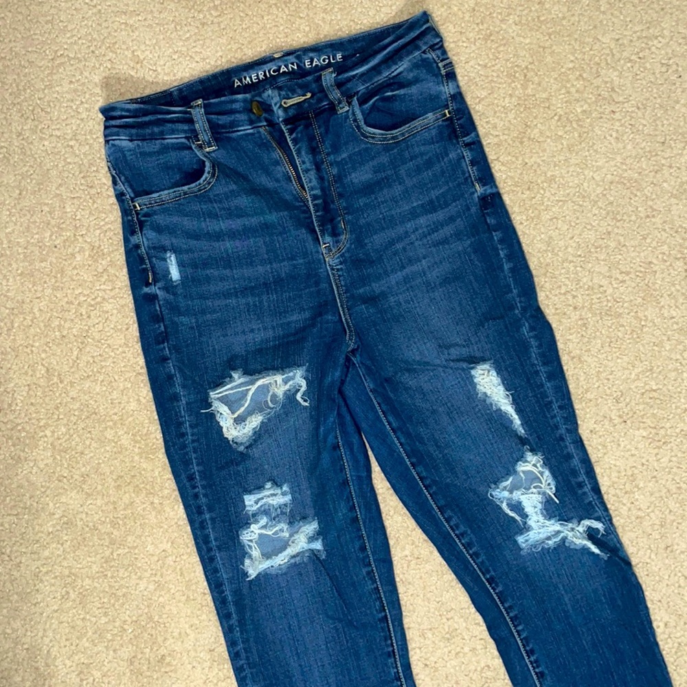 American Eagle Outfitters Blue Distressed Jeans Jeggings